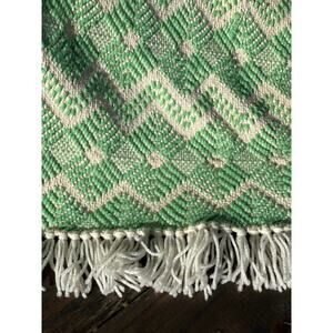 Vintage Handmade Swedish Weaving Afghan Throw Blanket Huck Embroidery 42x62"